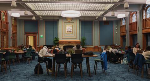 Students studying at the Honors College