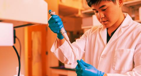 Student in lab
