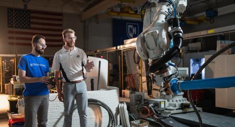 UNH CEPS students conducting research in the John Olson Advanced Manufacturing Center