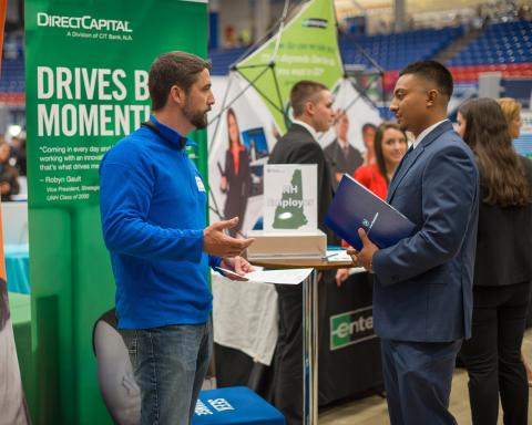 unh student at caps career fair