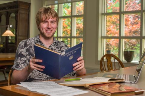 UNH student doing research