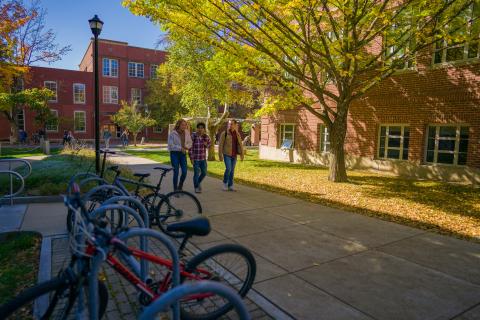 students walking on UNH campus