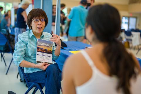 UNH professor and student