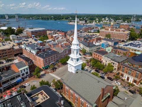 Aerial view of Portsmouth, NH