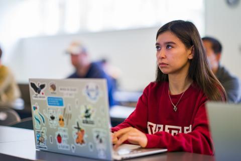 UNH student in class