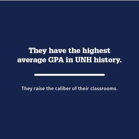 they have the highest average GPA in UNH history 