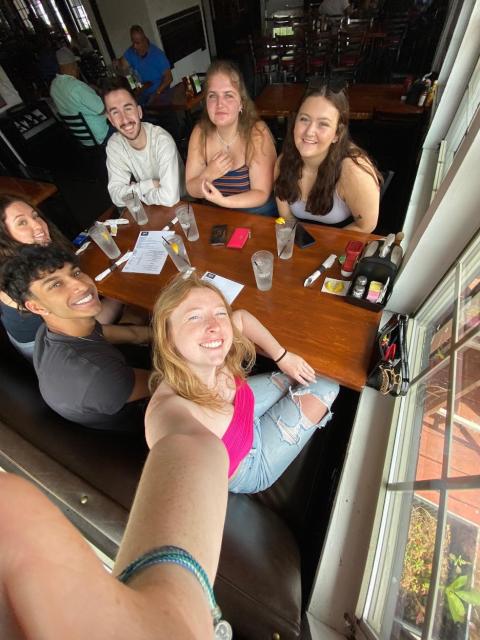 UNH students eating