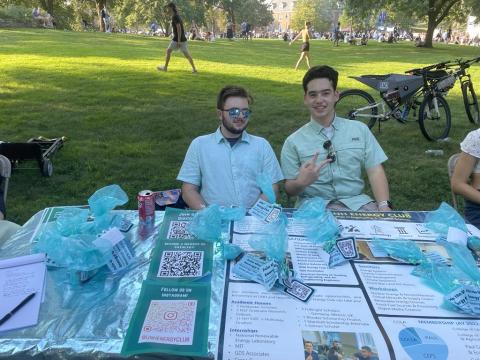 Alec tabling for Energy Club during University Day 2023