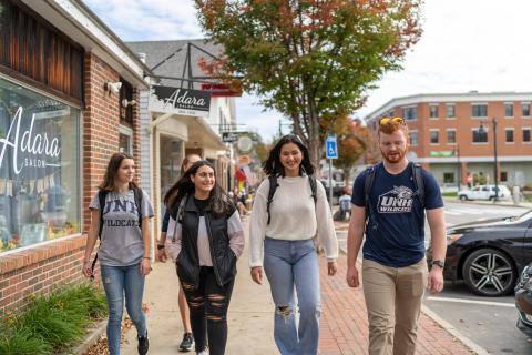 UNH students in downtown Durham