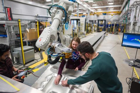 UNH students working in the Olson Center 