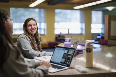 UNH students studying