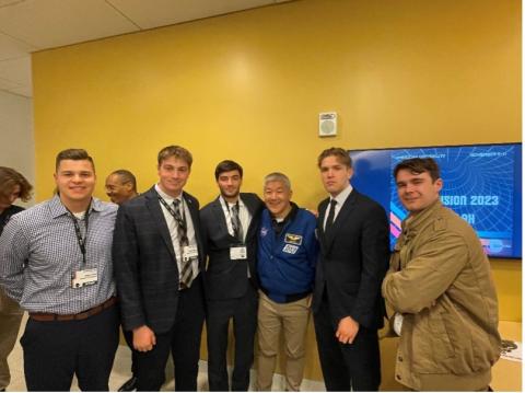 UNH SEDS members with NASA astronaut Alvin Lee during SpaceVision 2023 in Washington, D.C.