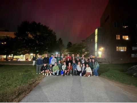 UNH SEDS members watch the Aurora Borealis on campus, October 10th 2024.