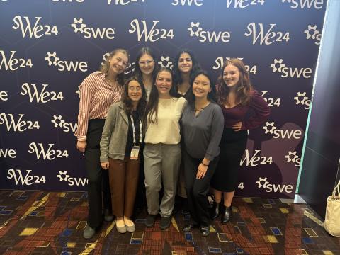 The 2024 SWE Executive Board and I at the national SWE conference in Chicago.