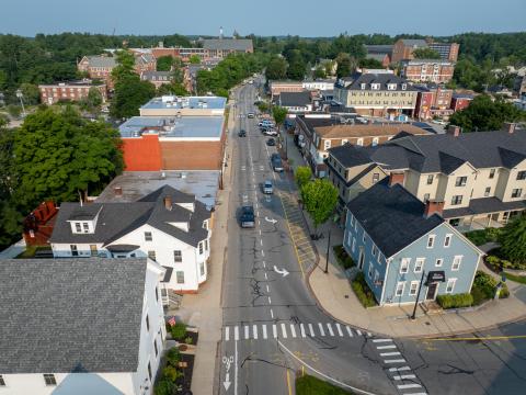 Aerial view of downtown Durham
