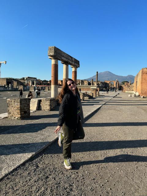 Molly at Pompeii during UNH’s J-term study abroad in Rome