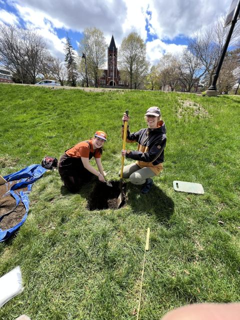 Molly helping with an archeological dig at UNH for an anthropology class