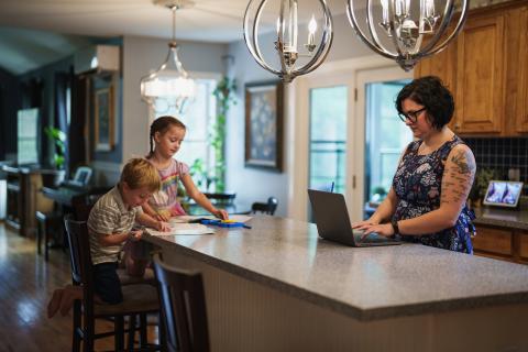 UNH student working from home