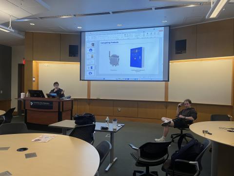 UNH student practicing presentation
