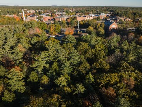 Aerial view of College Woods