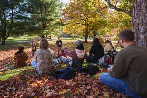 UNH students in outdoor class