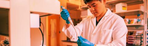 Student in lab